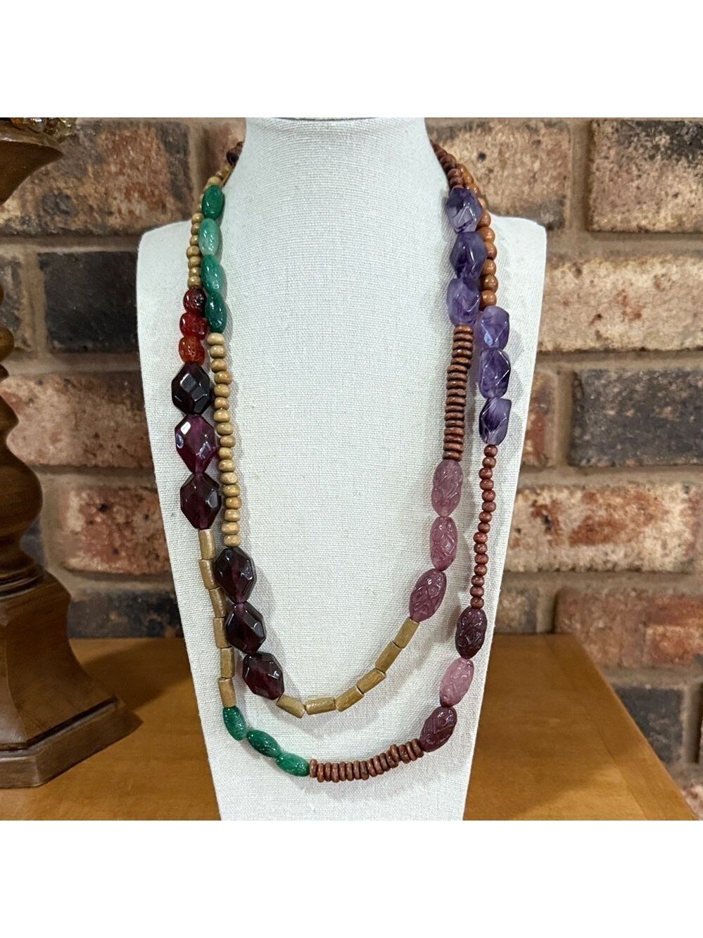 Laila Rowe Vintage 90’s Carved Beaded Necklace